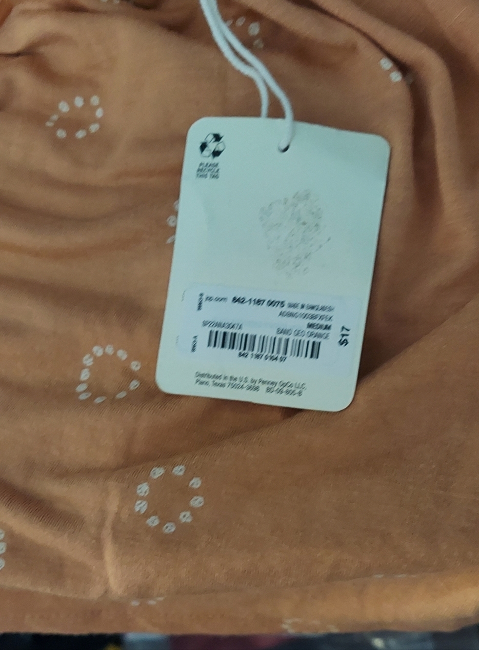 NWT a.n.a Band Geo Orange Print V-Neck Tank Top Size Medium - Picture 3 of 3